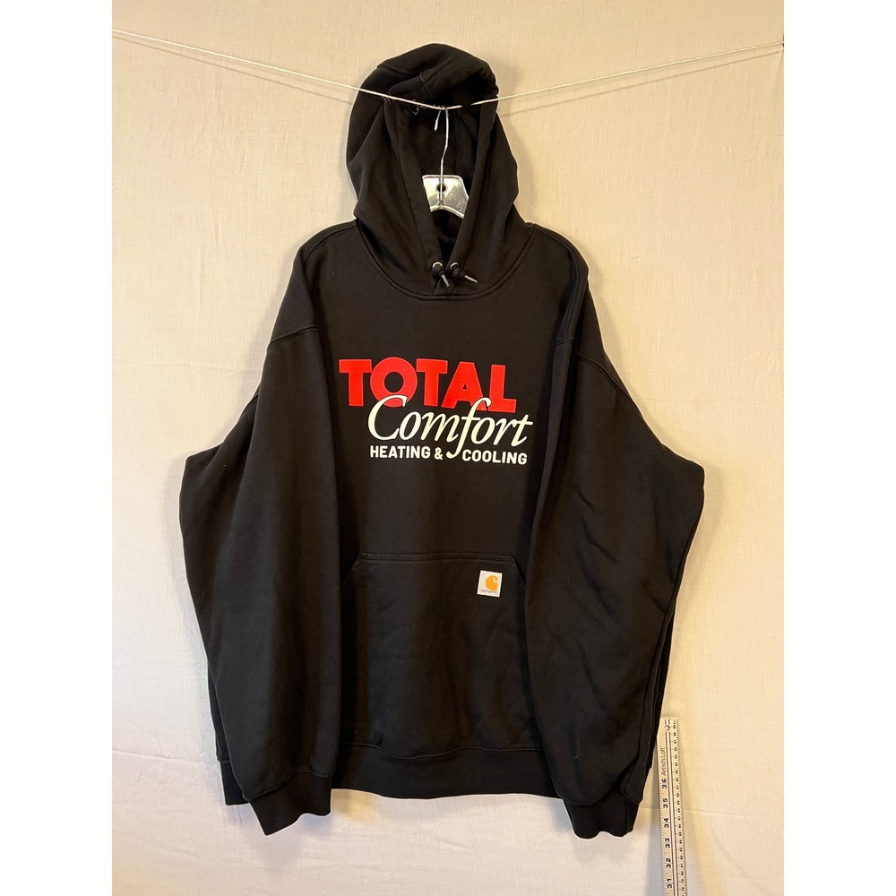 Carhartt Mens Loose Fit Graphic Hoodie Black 2XL K121 Total Comfort Sweatshirt